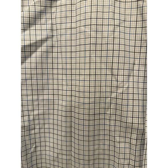 Banana Republic Men's Button Down Grant Shirt Medium White and Blue Windowpane - Picture 4 of 7